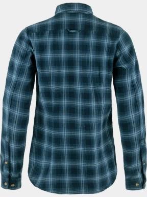 Fjallraven Övik Flannel Shirt W női hosszú ujjú ing kék színben 3