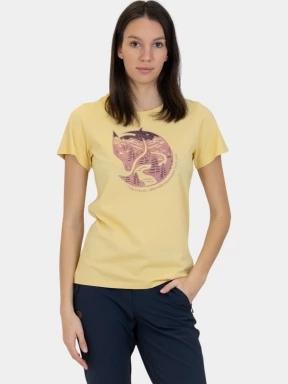 Fjallraven Arctic Fox T-shirt W női rövid ujjú póló sárga színben 1