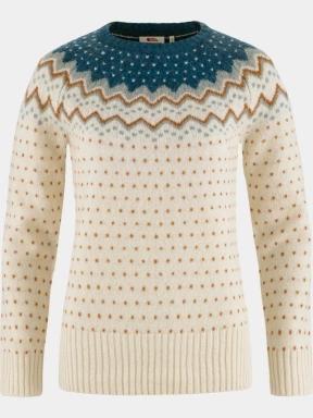 Fjallraven Övik Knit Sweater W női kötött pulóver homok színben 1
