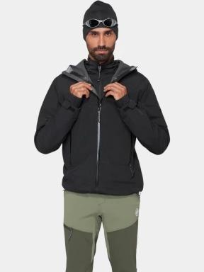 Mammut Crag HS Hooded Jacket férfi vízhatlan túrakabát fekete színben 1