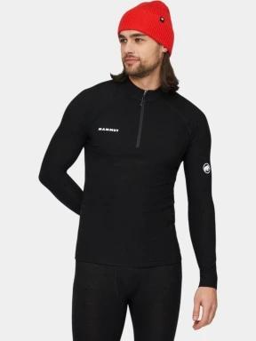 Mammut Tree Wool Thermal FL Half Zip Longsleeve férfi hosszú ujjú sport póló fekete színben 1