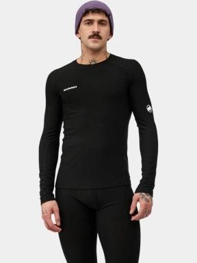 Mammut Tree Wool Thermal FL Longsleeve férfi hosszú ujjú sport póló fekete színben 1