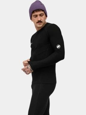 Mammut Tree Wool Thermal FL Longsleeve férfi hosszú ujjú sport póló fekete színben 3