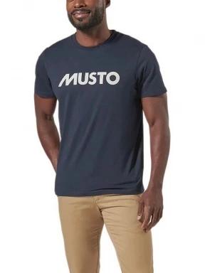Musto M Musto Logo Tee férfi rövid ujjú póló sötétkék színben 1
