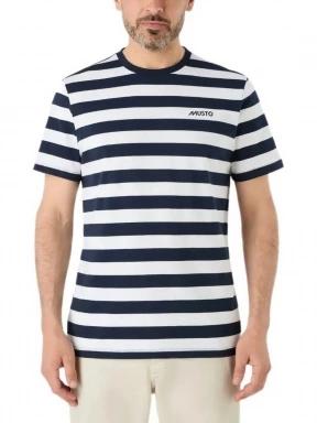 Musto M Classic Striped Ss Tee férfi rövid ujjú póló sötétkék színben 1