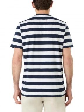 Musto M Classic Striped Ss Tee férfi rövid ujjú póló sötétkék színben 3