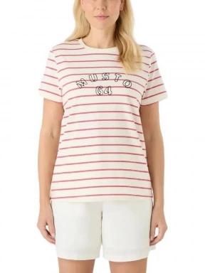 Musto W Classic Striped Ss Tee női rövid ujjú póló homok színben 1