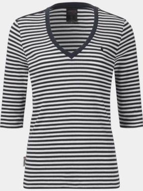 Musto W Classic V-Neck Stripe Tee női rövid ujjú póló sötétkék színben 1