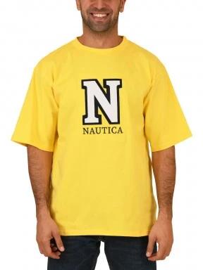 Nautica Clarkeson Oversized T-Shirt férfi rövid ujjú póló sárga színben 1