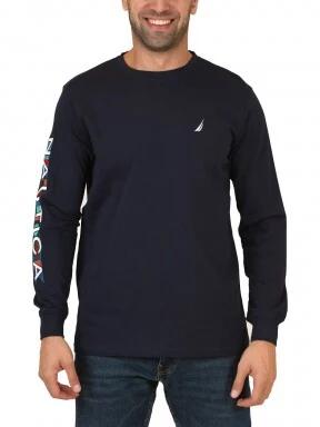 Nautica Axel LS T-Shirt férfi hosszú ujjú póló sötétkék színben 1
