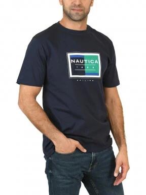 Nautica Finn T-Shirt férfi rövid ujjú póló sötétkék színben 1