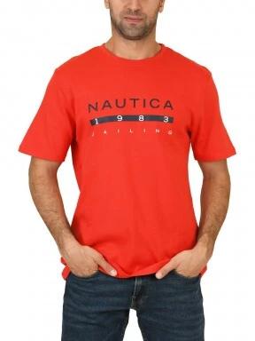 Nautica Lorkan T-Shirt férfi rövid ujjú póló piros színben 1