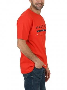 Nautica Lorkan T-Shirt férfi rövid ujjú póló piros színben 3