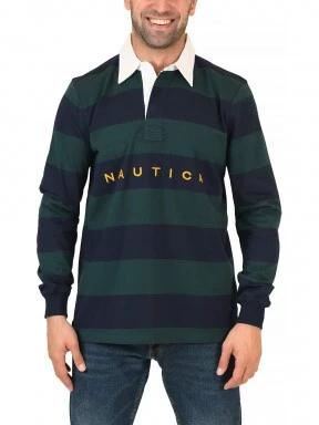 Nautica Brute Rugby Shirt férfi galléros póló zöld színben 1