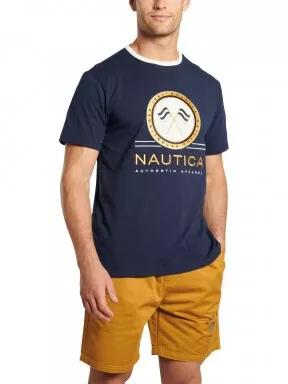 Nautica Navi T-Shirt férfi rövid ujjú póló sötétkék színben 1