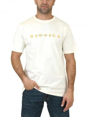 Nautica Laszlo T-Shirt férfi rövid ujjú póló homok színben 1