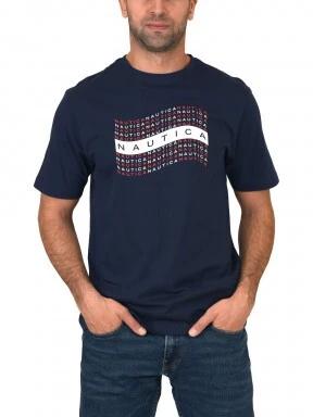 Nautica Ash T-Shirt férfi rövid ujjú póló sötétkék színben 1
