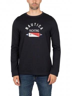 Nautica Coney LS T-Shirt férfi hosszú ujjú póló sötétkék színben 1