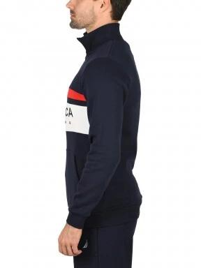 Nautica Colton 1/4 Zip Top férfi pulóver sötétkék színben 3