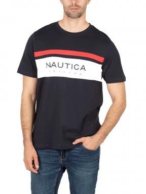 Nautica Matias T-Shirt férfi rövid ujjú póló sötétkék színben 1
