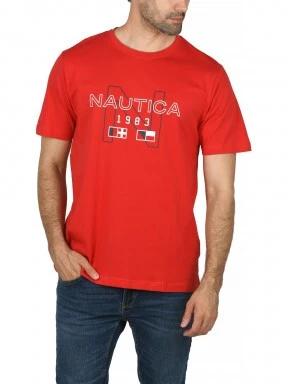 Nautica Kaden T-Shirt férfi rövid ujjú póló piros színben 1