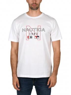 Nautica Kaden T-Shirt férfi rövid ujjú póló fehér színben 1
