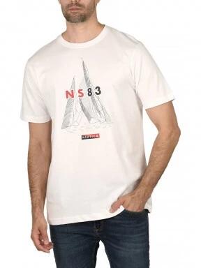 Nautica Cabot T-Shirt férfi rövid ujjú póló fehér színben 1
