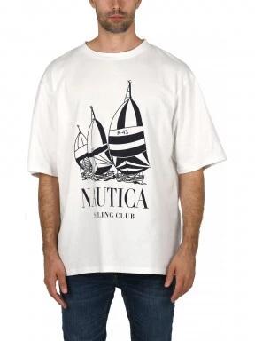 Nautica Denton Oversized T-Shirt férfi rövid ujjú póló fehér színben 1