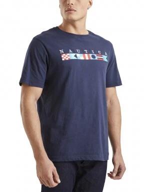 Nautica Fortis T-Shirt B&T férfi rövid ujjú póló sötétkék színben 1
