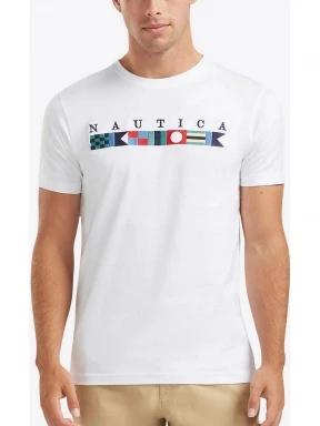 Nautica Fortis T-Shirt B&T férfi rövid ujjú póló fehér színben 1