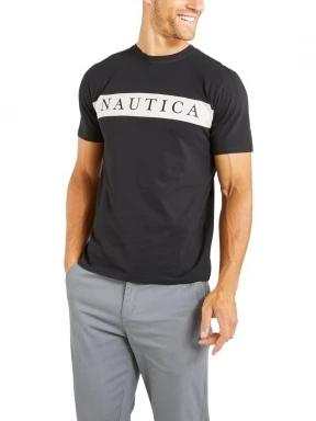 Nautica Sawyer T-Shirt férfi rövid ujjú póló fekete színben 1