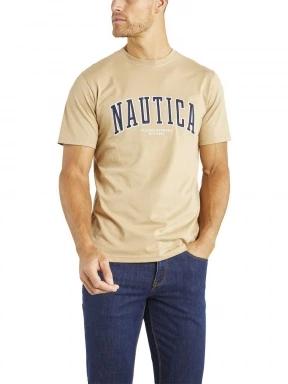 Nautica Gable T-Shirt férfi rövid ujjú póló barna színben 1