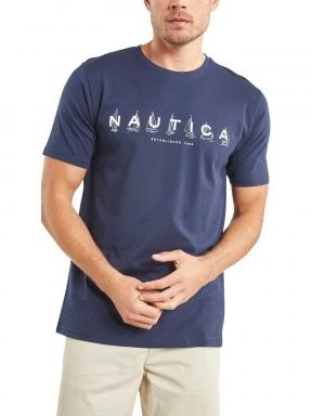 Nautica Cade T-Shirt férfi rövid ujjú póló sötétkék színben 1