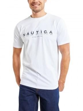 Nautica Cade T-Shirt férfi rövid ujjú póló fehér színben 1