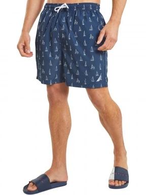 Nautica Gabriel 6” Swim Short férfi beach short sötétkék színben 1