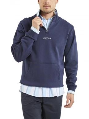 Nautica Banff 1/4 Zip Top férfi pulóver sötétkék színben 1