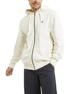 Nautica Oakville FZ Hoody férfi kapucnis pulóver homok színben 1