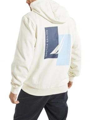 Nautica Oakville FZ Hoody férfi kapucnis pulóver homok színben 3