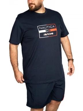 Nautica Alves B&T T-Shirt férfi rövid ujjú póló sötétkék színben 1