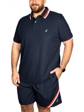 Nautica Elm B&T Polo Shirt férfi galléros póló sötétkék színben 1