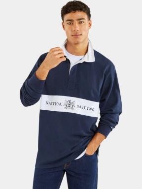 Nautica Reo Rugby Shirt férfi pulóver sötétkék színben 1