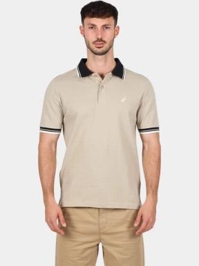 Nautica Bayer Polo Shirt férfi galléros póló homok színben 1