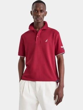Nautica Azura Polo Shirt férfi galléros póló piros színben 1