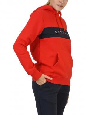 Nautica Lora OH Hoody női kapucnis pulóver piros színben 3