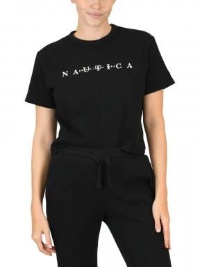 Nautica Ursa Crop T-Shirt női rövid ujjú póló fekete színben 1