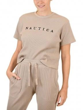Nautica Ursa Crop T-Shirt női rövid ujjú póló homok színben 1