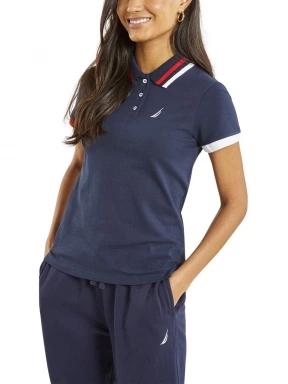 Nautica Cowley Polo Shirt női galléros póló sötétkék színben 1