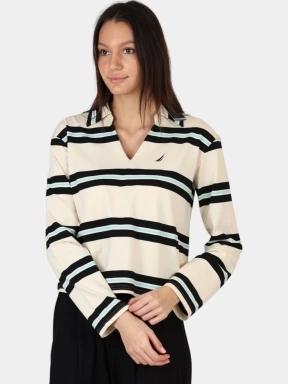 Nautica Salado LS Polo Shirt női hosszú ujjú galléros póló homok színben 1