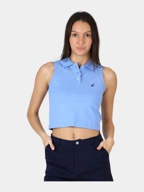 Nautica Danna Polo Shirt női ujjatlan póló világoskék színben 1