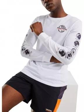 Nautica Marmora LS T-Shirt férfi hosszú ujjú póló fehér színben 1